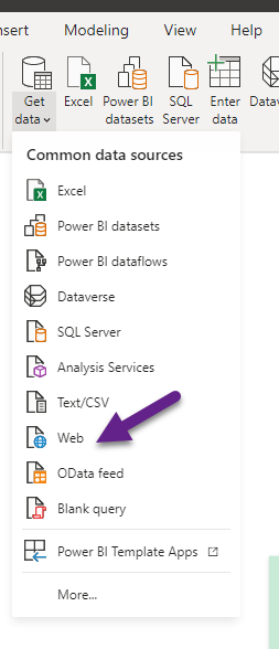 Power BI From Web advanced setup with Authorization header